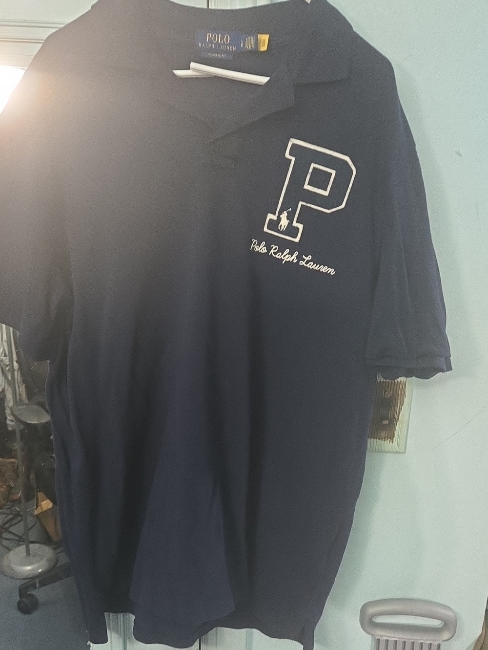 Ralph Lauren Navy Polo with Gold Logo